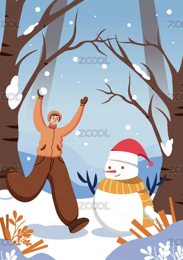 冬季在雪地打雪仗（主預(yù)覽-9130121） - 未分類(lèi) - 站酷設(shè)計(jì)師站酷素材原創(chuàng)素材 - 站酷ZCOOL