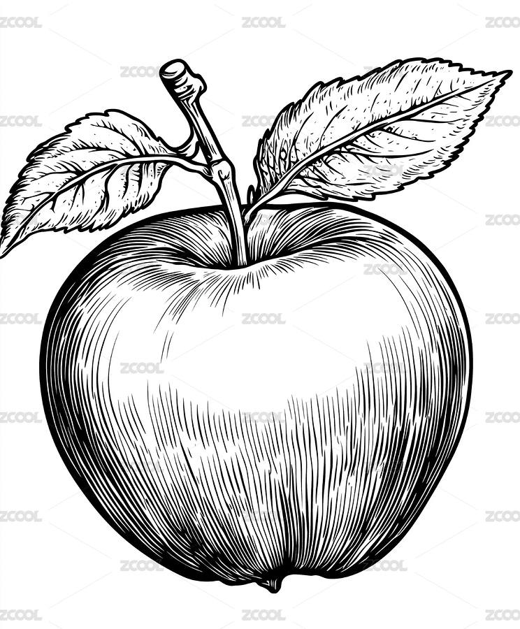 蘋果黑白木刻插畫（主預(yù)覽-2004709） - 未分類 - 站酷設(shè)計師eightgold原創(chuàng)素材 - 站酷ZCOOL