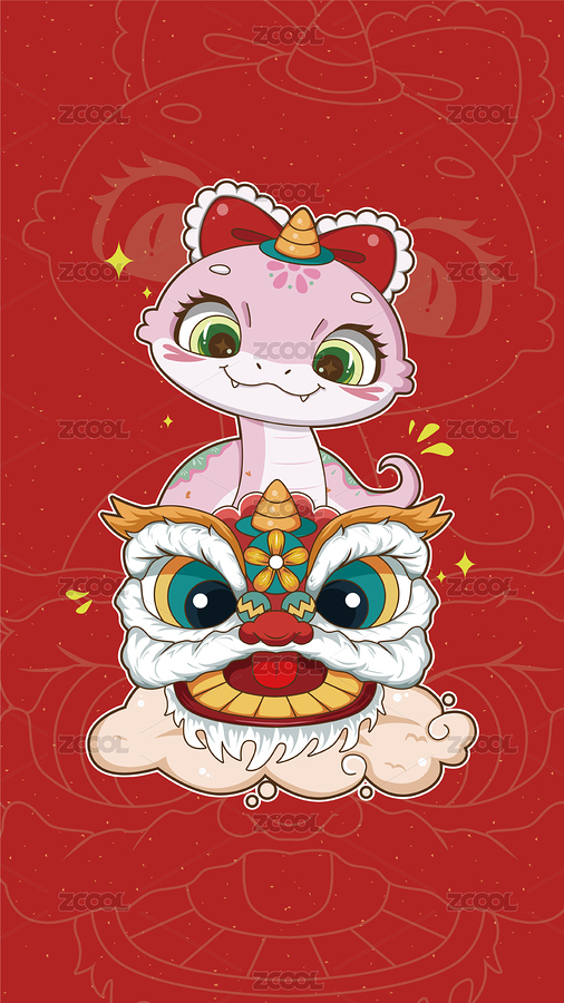 蛇年卡通吉祥物插画（主预览-11226741） - 未分类 - 站酷设计师葱葱芽原创素材 - 站酷ZCOOL