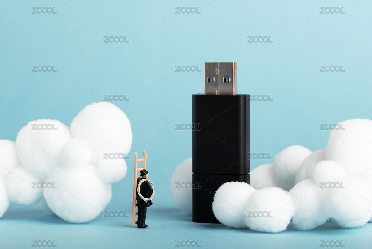 棉花云朵科技5G云儲存U盤大樓梯子（主預(yù)覽-1688817） - 未分類 - 站酷設(shè)計師黑白湊原創(chuàng)素材 - 站酷ZCOOL