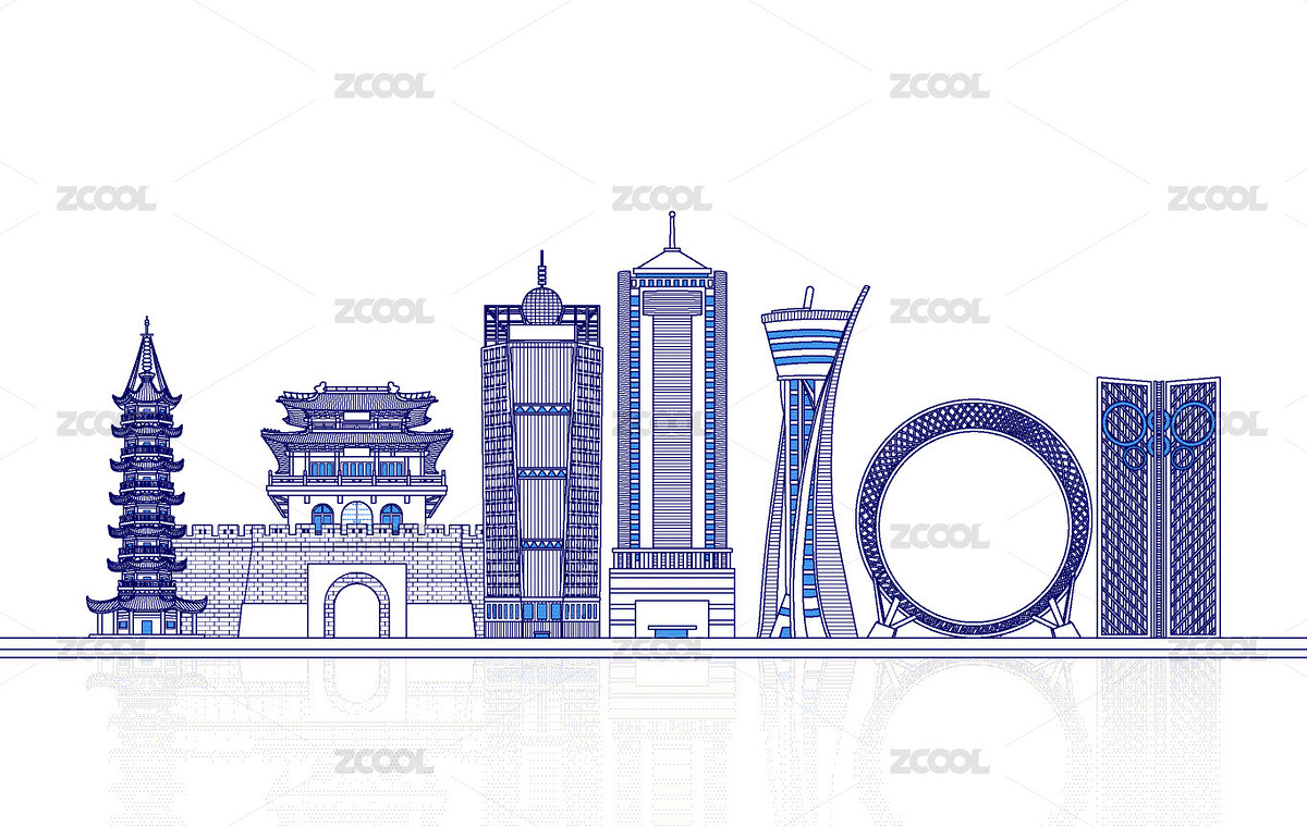 中國城市濰坊天際線矢量地標建筑插畫（主預(yù)覽-9717874） - 未分類 - 站酷設(shè)計師ZJjj9原創(chuàng)素材 - 站酷ZCOOL