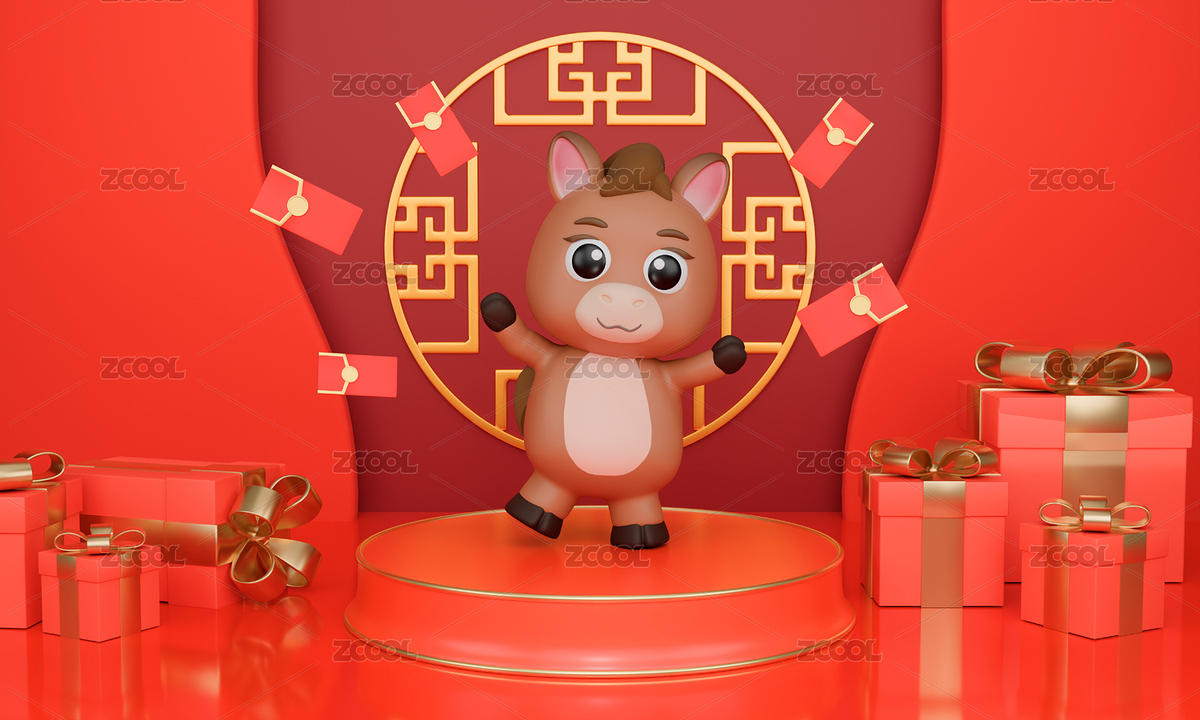 马年海报发红包的小马（主预览-12718993） - 未分类 - 站酷设计师灯灯登原创素材 - 站酷ZCOOL