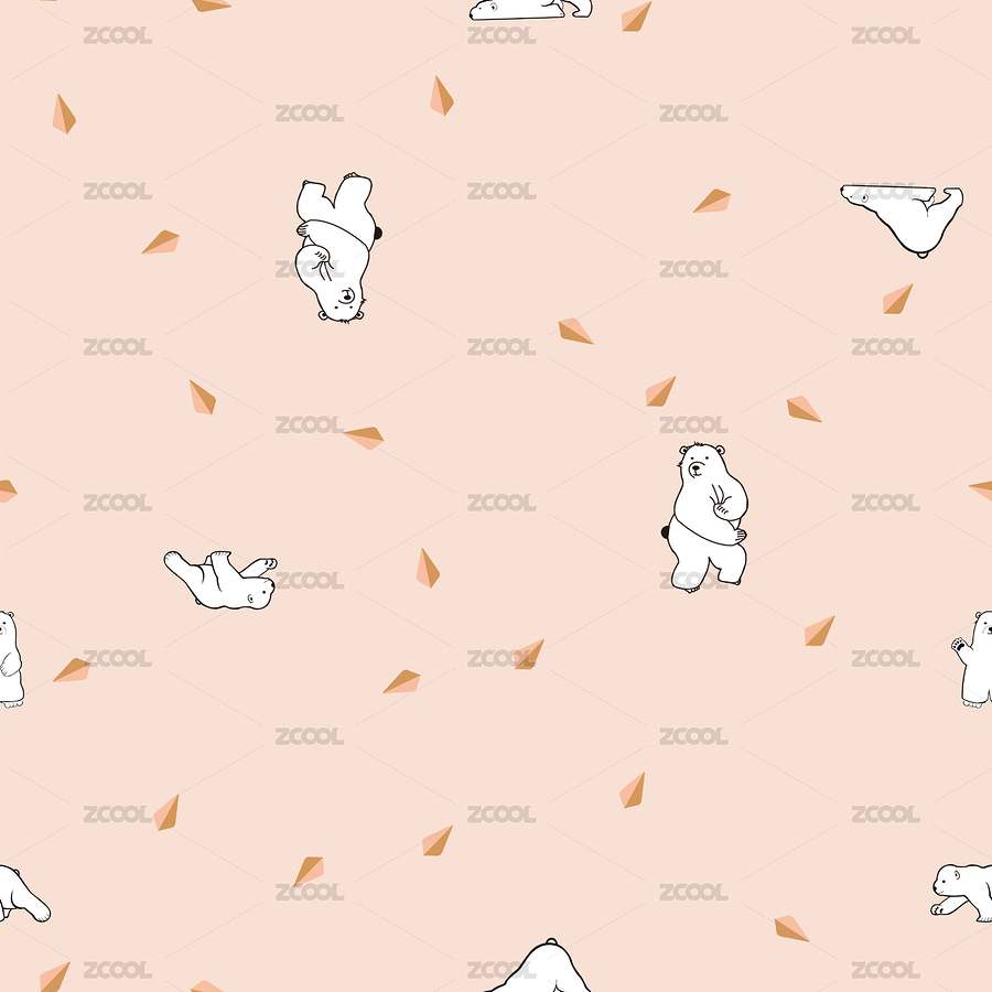 北歐風清新ins可愛卡通白熊無縫印花背景（主預覽-908143） - 未分類 - 站酷設計師weili623原創(chuàng)素材 - 站酷ZCOOL