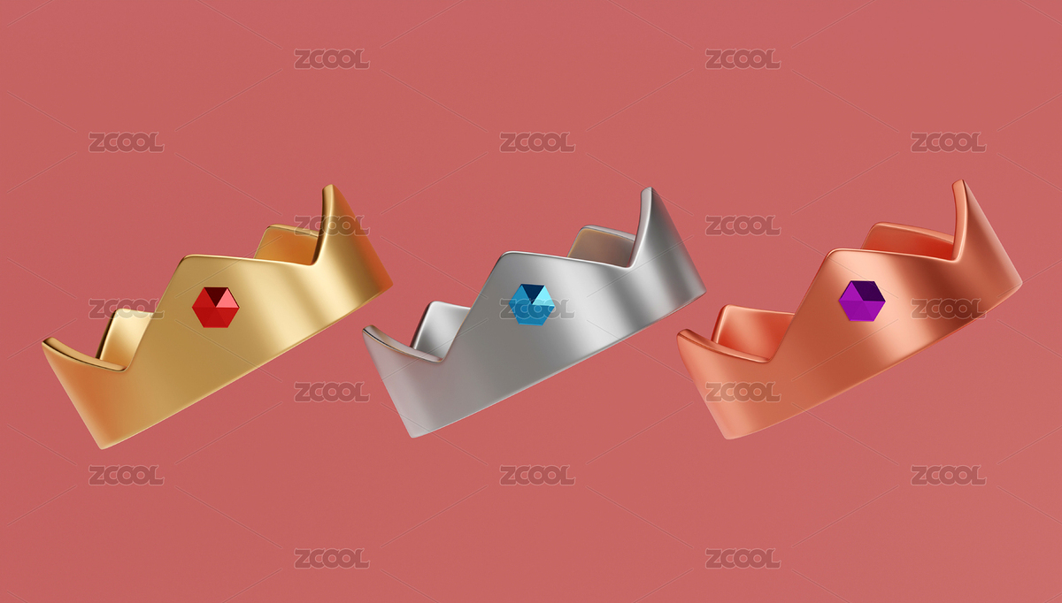 3D質(zhì)感金銀銅皇冠（主預(yù)覽-2656734） - 未分類 - 站酷設(shè)計師imve原創(chuàng)素材 - 站酷ZCOOL
