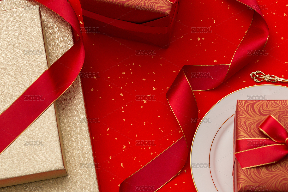 禮盒禮物盒子金色紅色絲帶化妝品背景海報素材（主預覽-1148111） - 未分類 - 站酷設計師柯宇331原創(chuàng)素材 - 站酷ZCOOL
