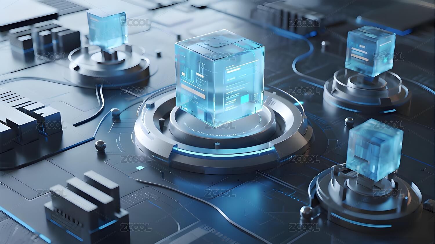 B端科技风背景PPT企业官网配图