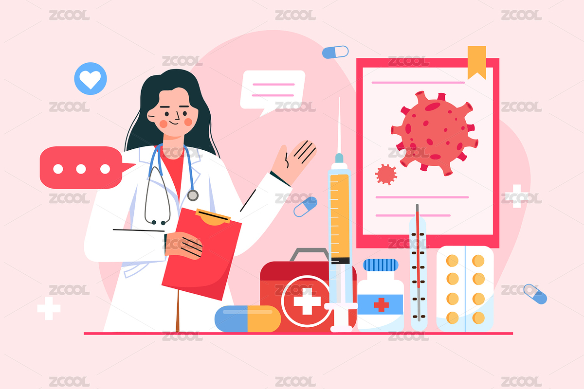 醫(yī)生科普流行性病毒概念插畫（主預覽-2696467） - 未分類 - 站酷設計師jingzheer原創(chuàng)素材 - 站酷ZCOOL