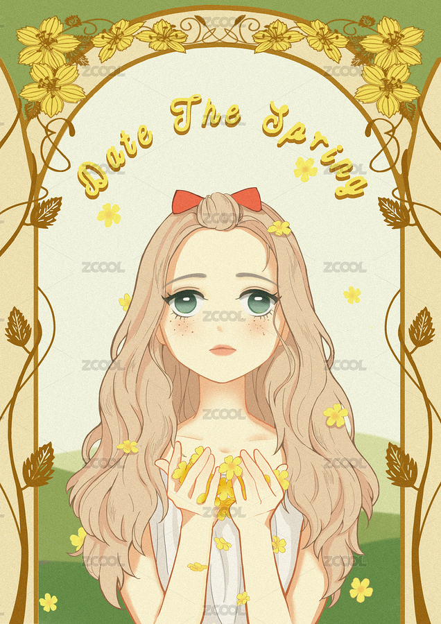 手捧花瓣的少女（主预览-6442647） - 未分类 - 站酷设计师aki静水原创素材 - 站酷ZCOOL