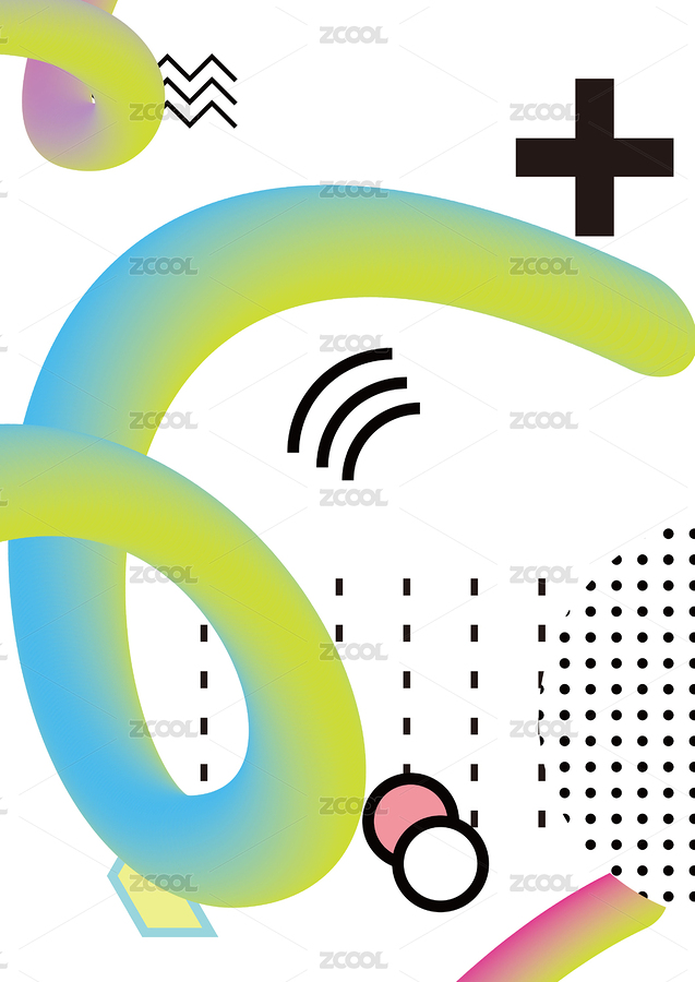 孟菲斯風(fēng)格的封面，海報(bào)抽象形狀的組成。3D漸變矢量幾何模板（主預(yù)覽-8348882） - 未分類(lèi) - 站酷設(shè)計(jì)師繪畫(huà)狂熱原創(chuàng)素材 - 站酷ZCOOL