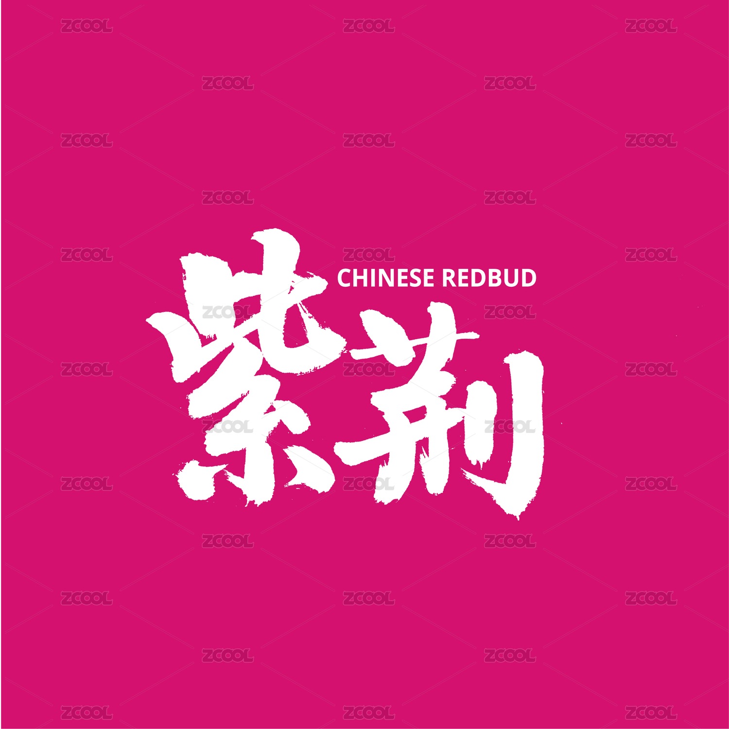 紫荆手写汉字书法字体字形中国风