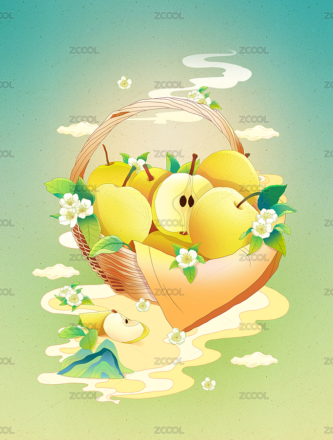 手绘中国风梨水果包装插画（主预览-8712981） - 未分类 - 站酷设计师杨阿鸭原创素材 - 站酷ZCOOL