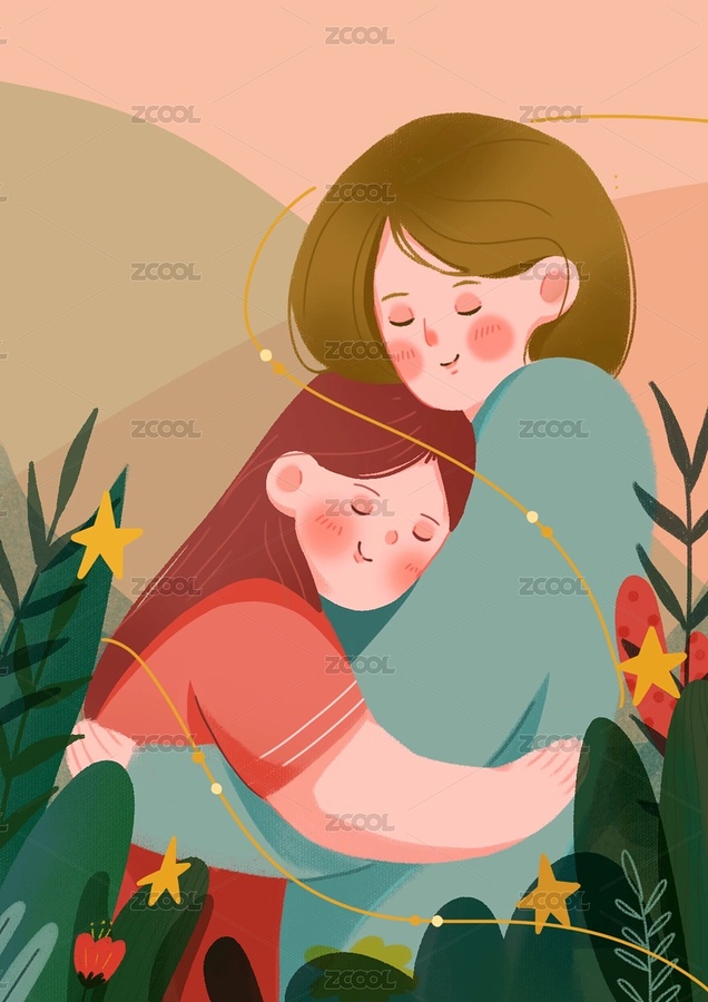扁平商业插画--母亲节（主预览-2033485） - 未分类 - 站酷设计师猫叫feiYe原创素材 - 站酷ZCOOL