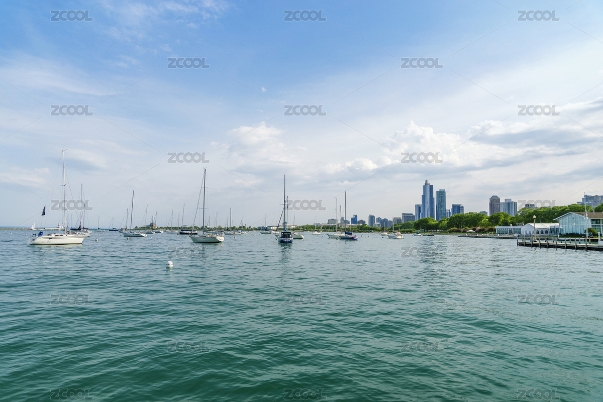 美國(guó)芝加哥藍(lán)天下的密歇根湖及碼頭（主預(yù)覽-5988161） - 未分類 - 站酷設(shè)計(jì)師青稞的后來原創(chuàng)素材 - 站酷ZCOOL