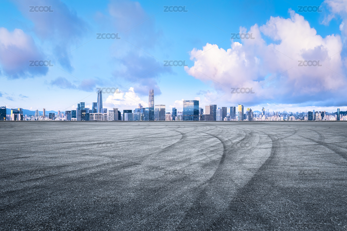 中国深圳日落柏油路与城市金融区天际线背景（主预览-8823131） - 未分类 - 站酷设计师ZhaoDongF原创素材 - 站酷ZCOOL
