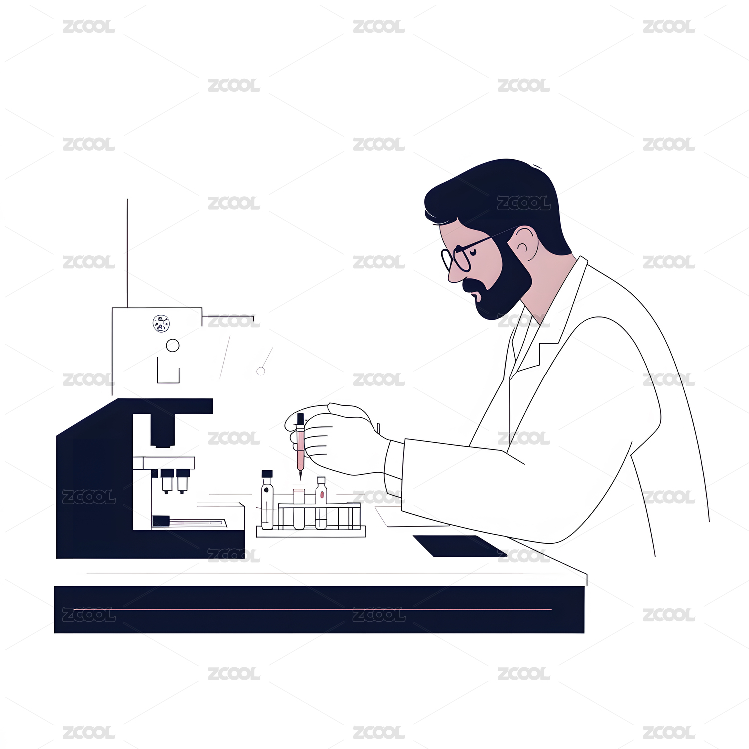 生物医药类科研人物插画