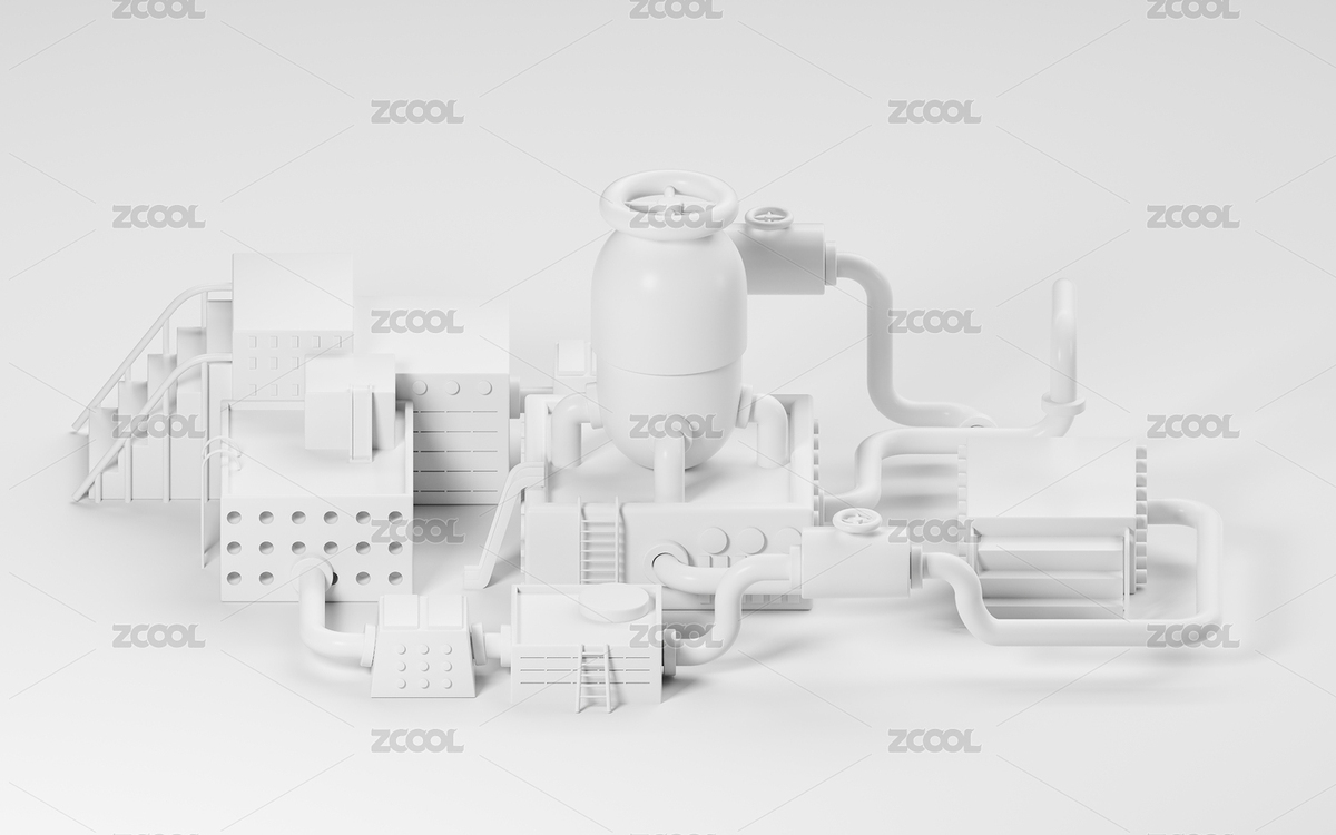 卡通工厂模型的展示台3D渲染（主预览-5495162） - 未分类 - 站酷设计师TinaJi0718原创素材 - 站酷ZCOOL