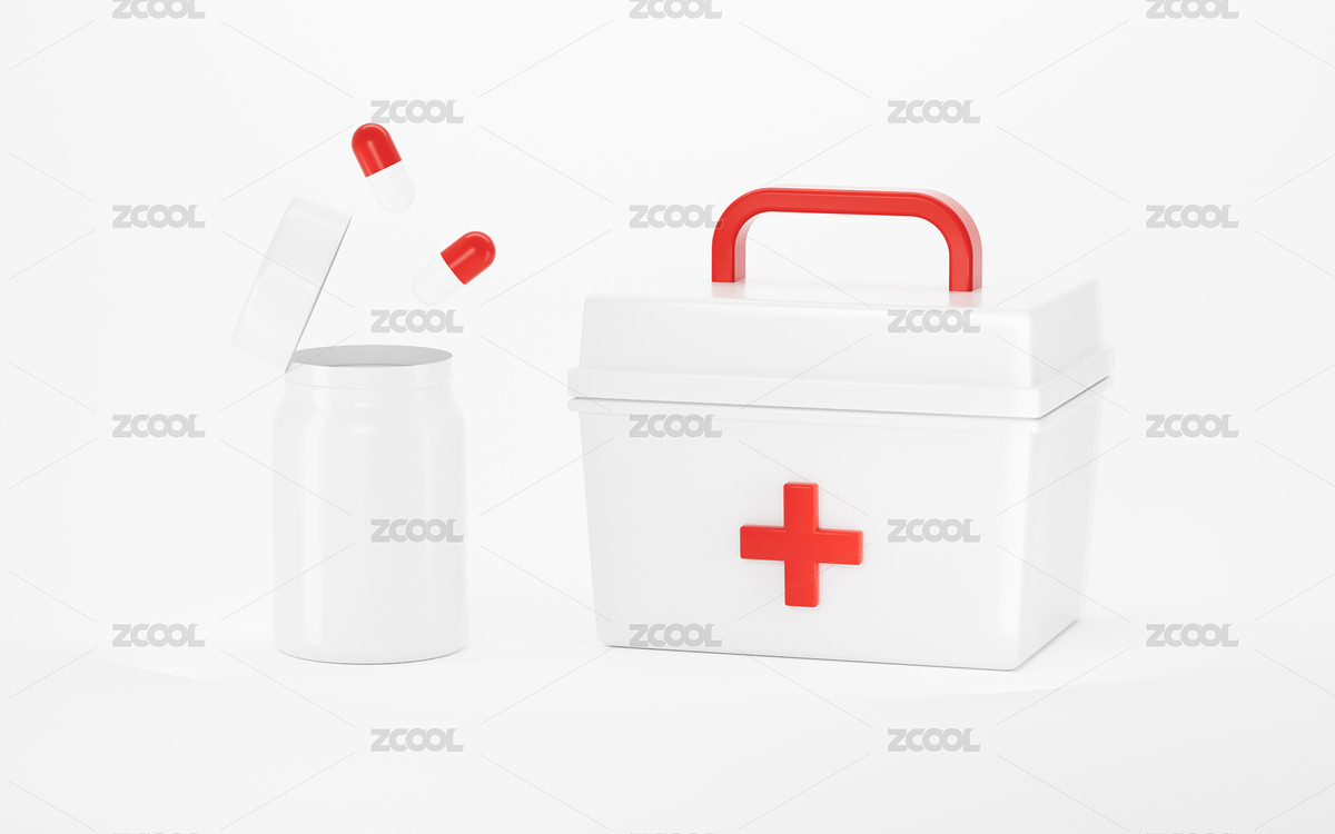白色藥箱與膠囊3D渲染（主預覽-4163726） - 未分類 - 站酷設計師TinaJi0718原創(chuàng)素材 - 站酷ZCOOL