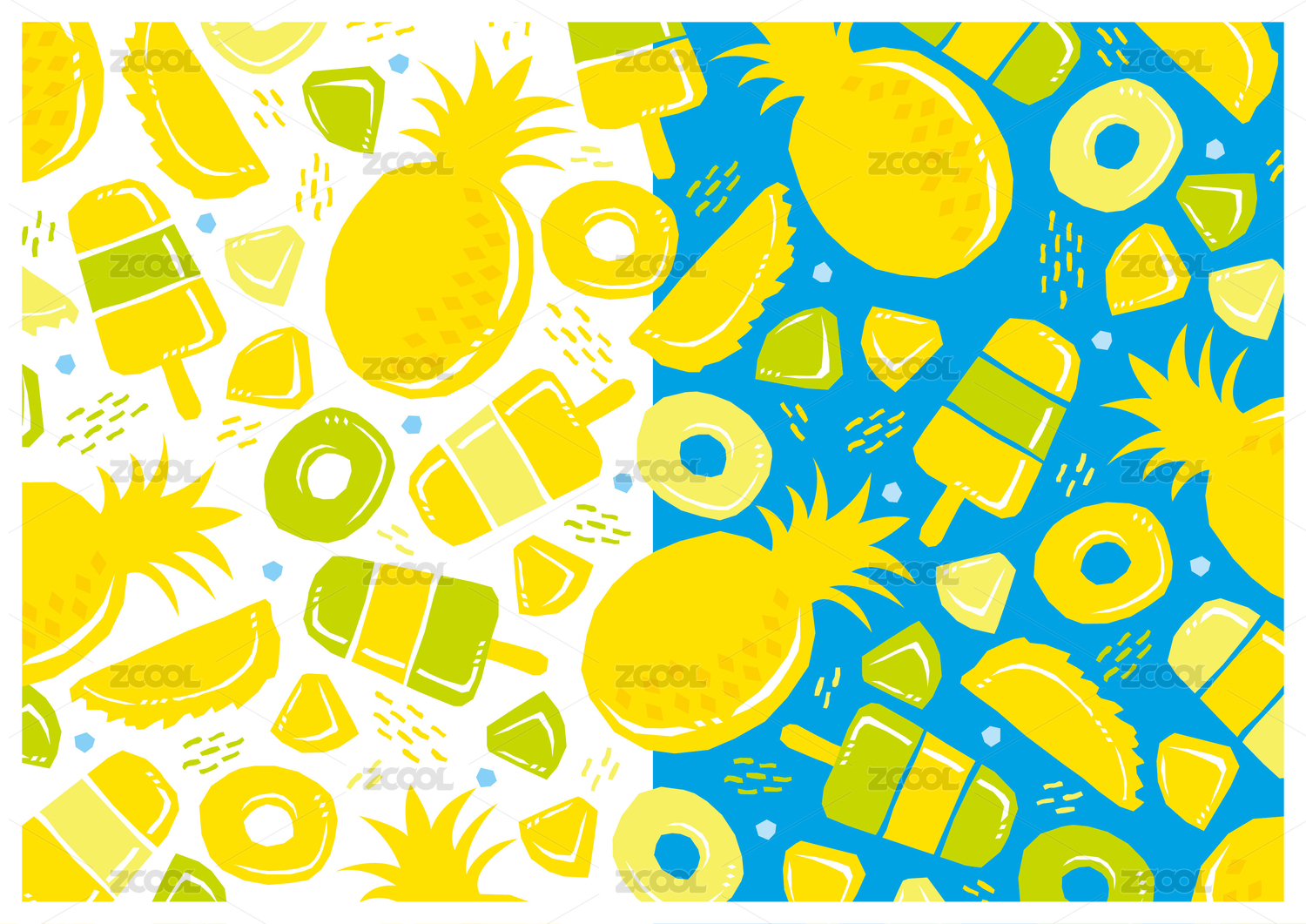 pineapples seamless pattern