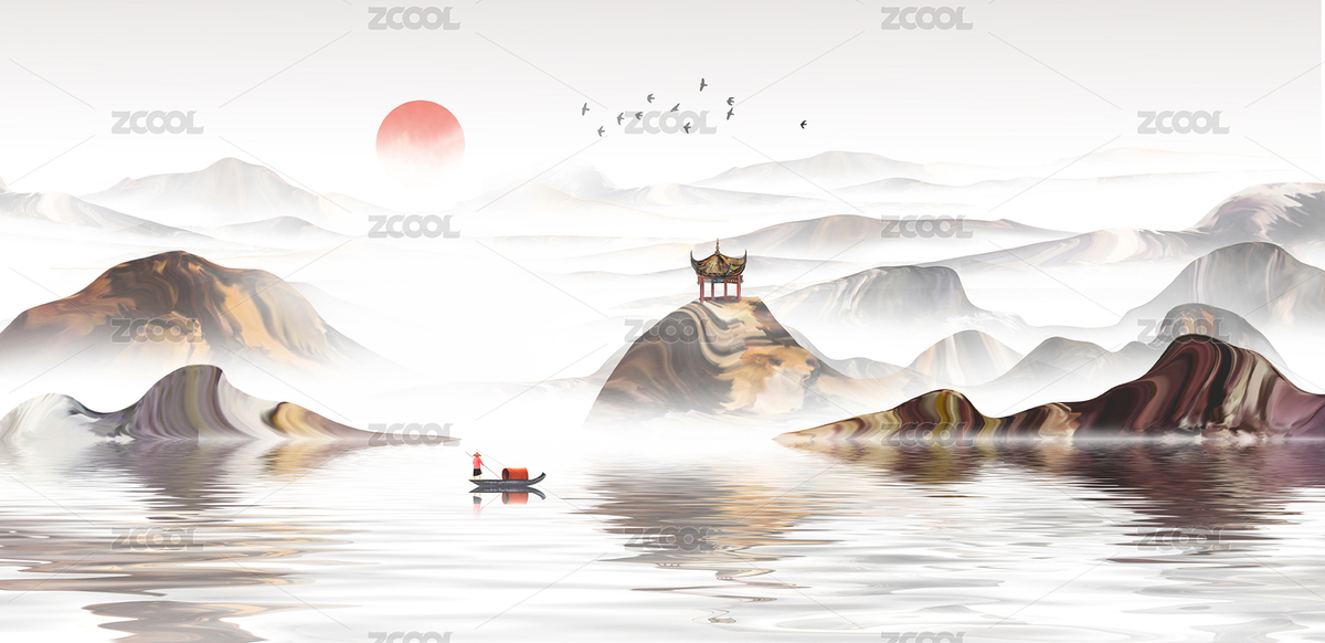 新中式山水画（主预览-7334198） - 未分类 - 站酷设计师心灵艺坊原创素材 - 站酷ZCOOL