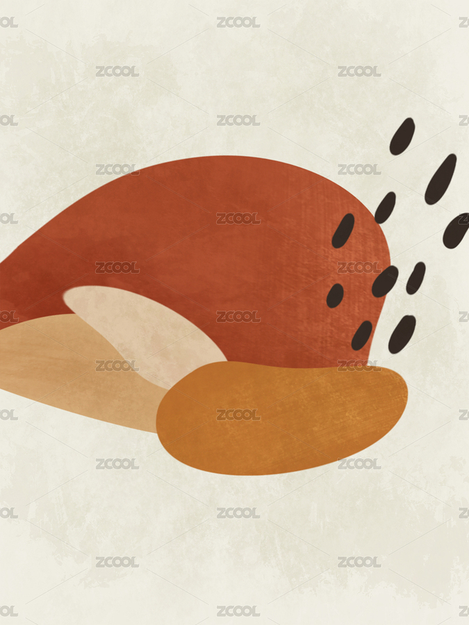 紅棕和橙色塊以及黑點(diǎn)交錯(cuò)的簡約裝飾畫（主預(yù)覽-7104176） - 未分類 - 站酷設(shè)計(jì)師安月白原創(chuàng)素材 - 站酷ZCOOL