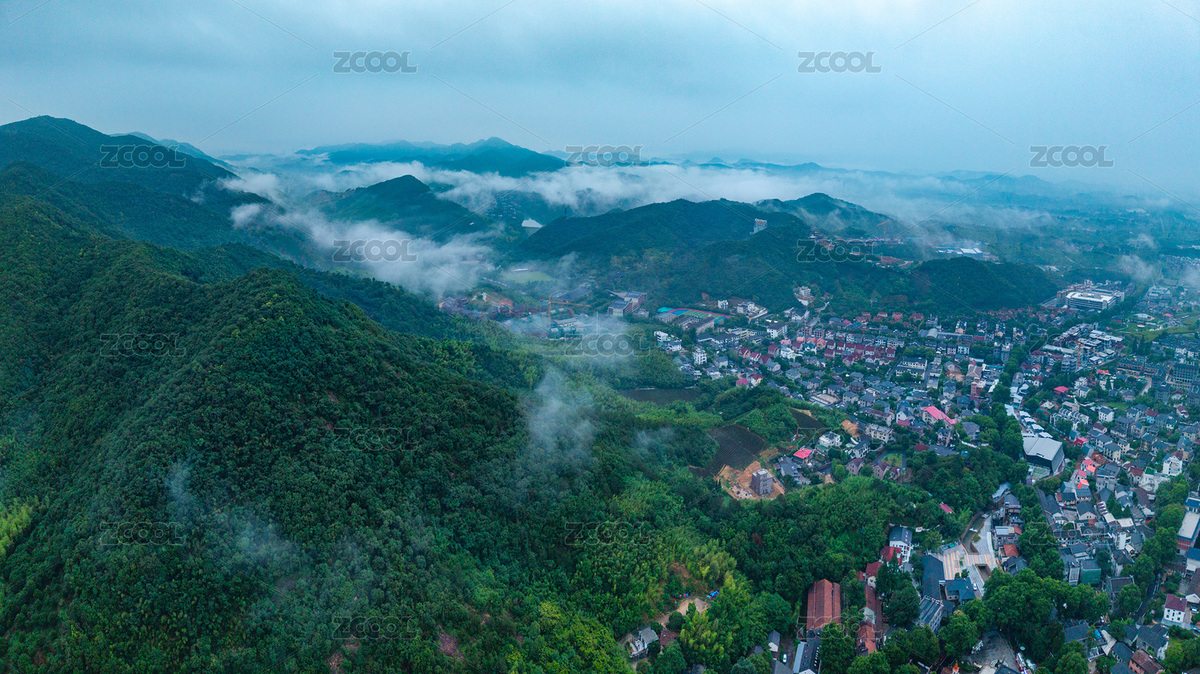 浙江湖州市莫干山云雾缭绕山间村落全景航拍（主预览-10121970） - 未分类 - 站酷设计师乐拍空间原创素材 - 站酷ZCOOL