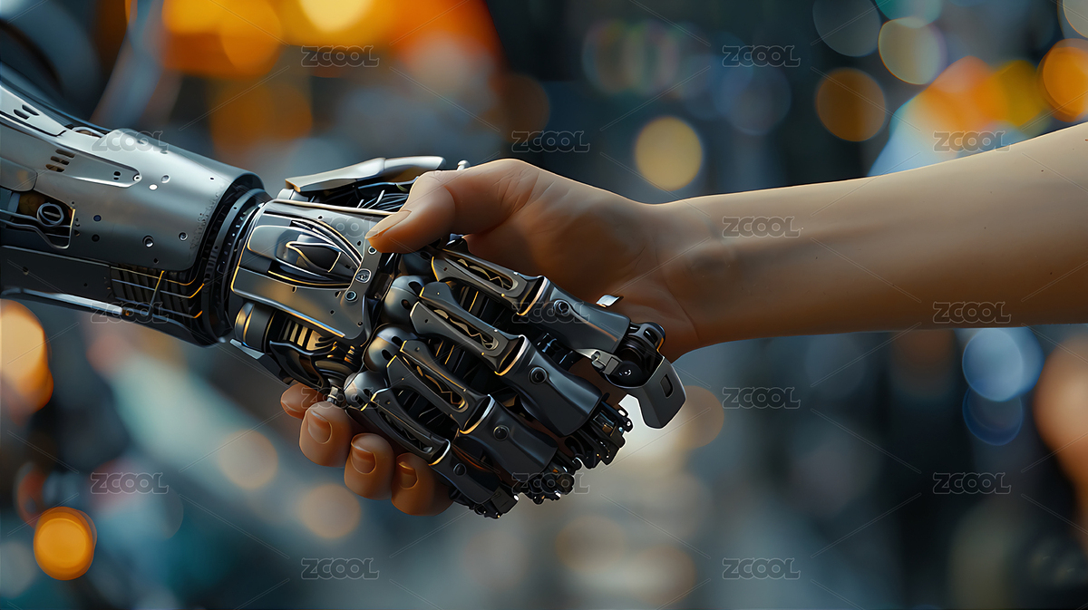 科技AI機(jī)器人和人類握手系列插圖（主預(yù)覽-6721800） - 未分類 - 站酷設(shè)計(jì)師AIGC哲宸視覺原創(chuàng)素材 - 站酷ZCOOL