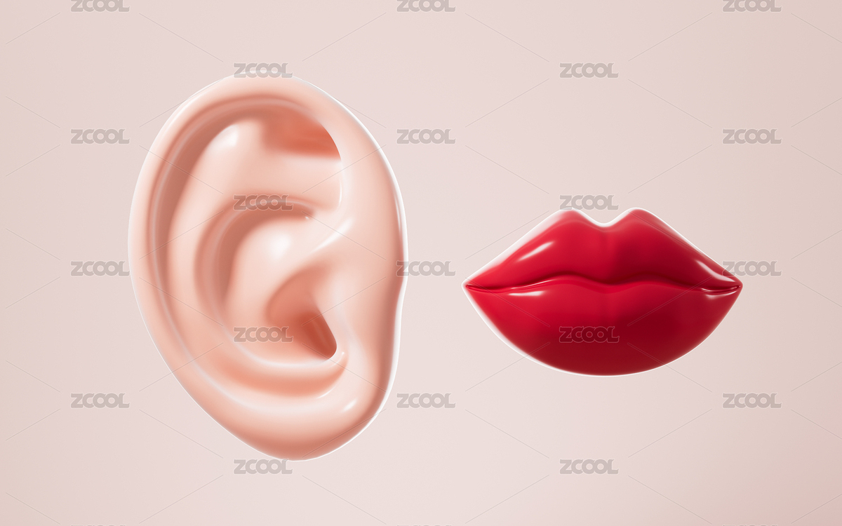 人類耳朵和嘴巴模型3D渲染（主預覽-503455） - 未分類 - 站酷設計師TinaJi0718原創(chuàng)素材 - 站酷ZCOOL
