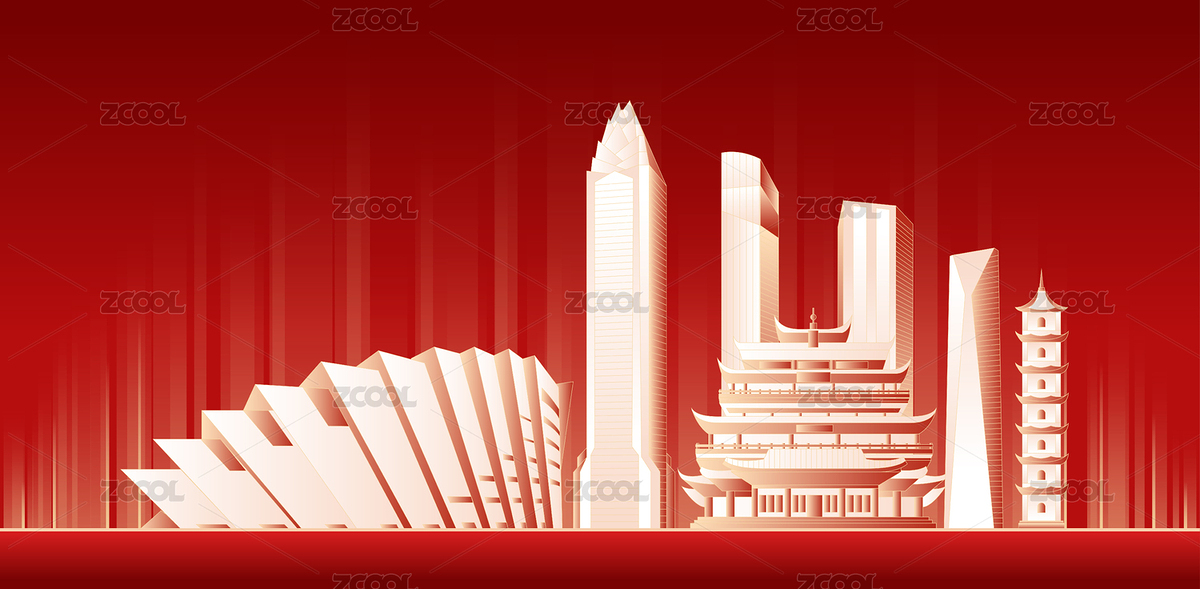 溫州城市紅色科技建筑插畫（主預(yù)覽-7843099） - 未分類 - 站酷設(shè)計師LIUXWEN原創(chuàng)素材 - 站酷ZCOOL