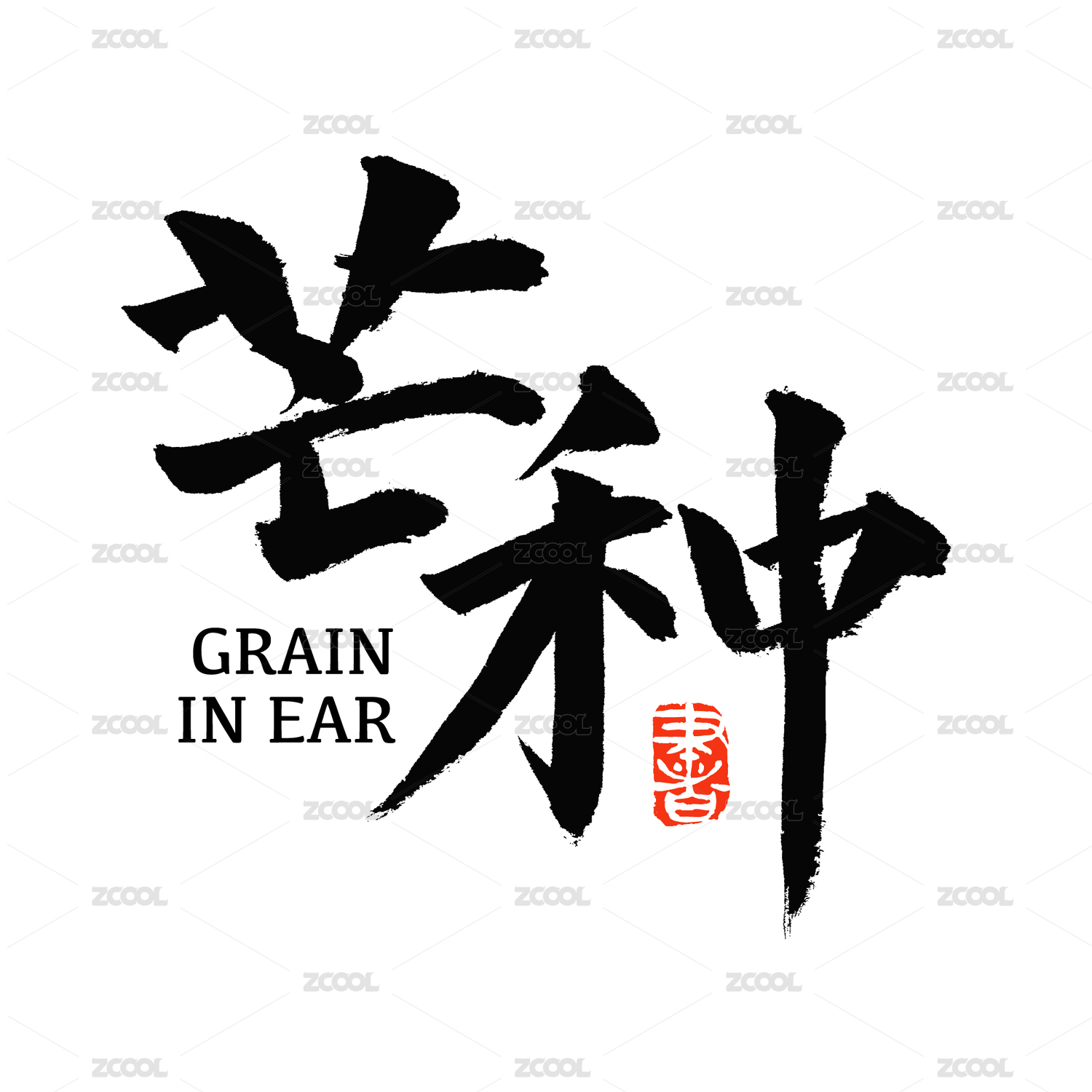 二十四节气芒种汉字书法字体字形                    