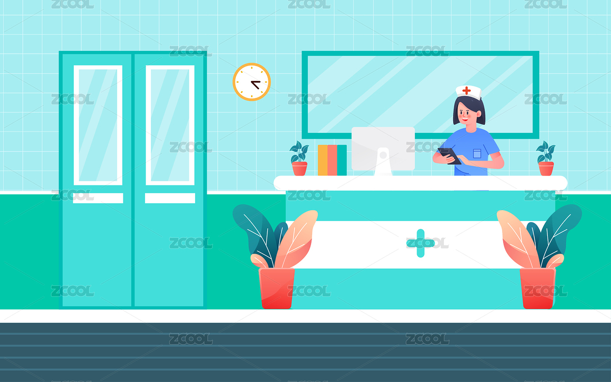 醫(yī)院前臺(tái)場(chǎng)景醫(yī)生護(hù)士疫情預(yù)防病情矢量插畫（主預(yù)覽-8981130） - 未分類 - 站酷設(shè)計(jì)師熊伍_原創(chuàng)素材 - 站酷ZCOOL
