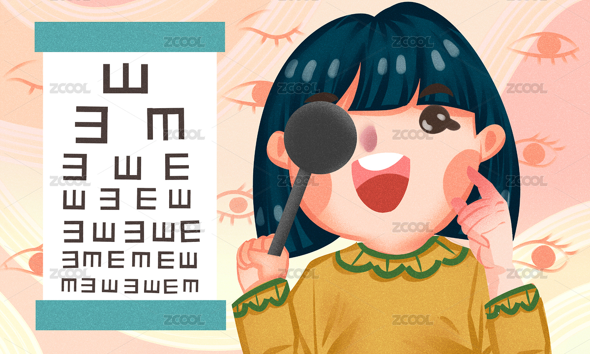 可愛風格女孩做視力測試插畫 世界愛眼日插畫（主預(yù)覽-8475037） - 未分類 - 站酷設(shè)計師他山之石hyde原創(chuàng)素材 - 站酷ZCOOL