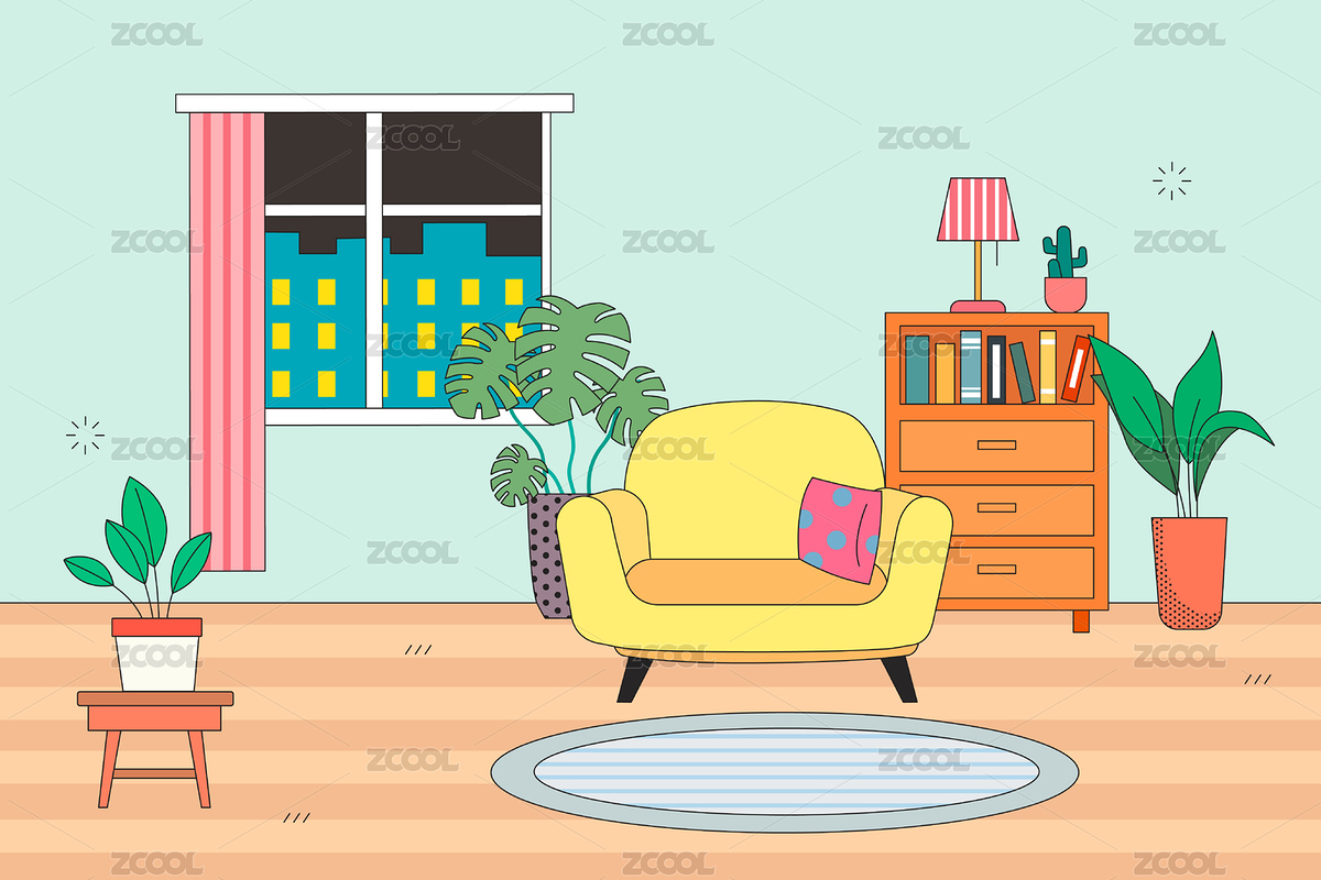 現(xiàn)代簡約家居矢量插畫（主預覽-9033568） - 未分類 - 站酷設計師jingzheer原創(chuàng)素材 - 站酷ZCOOL
