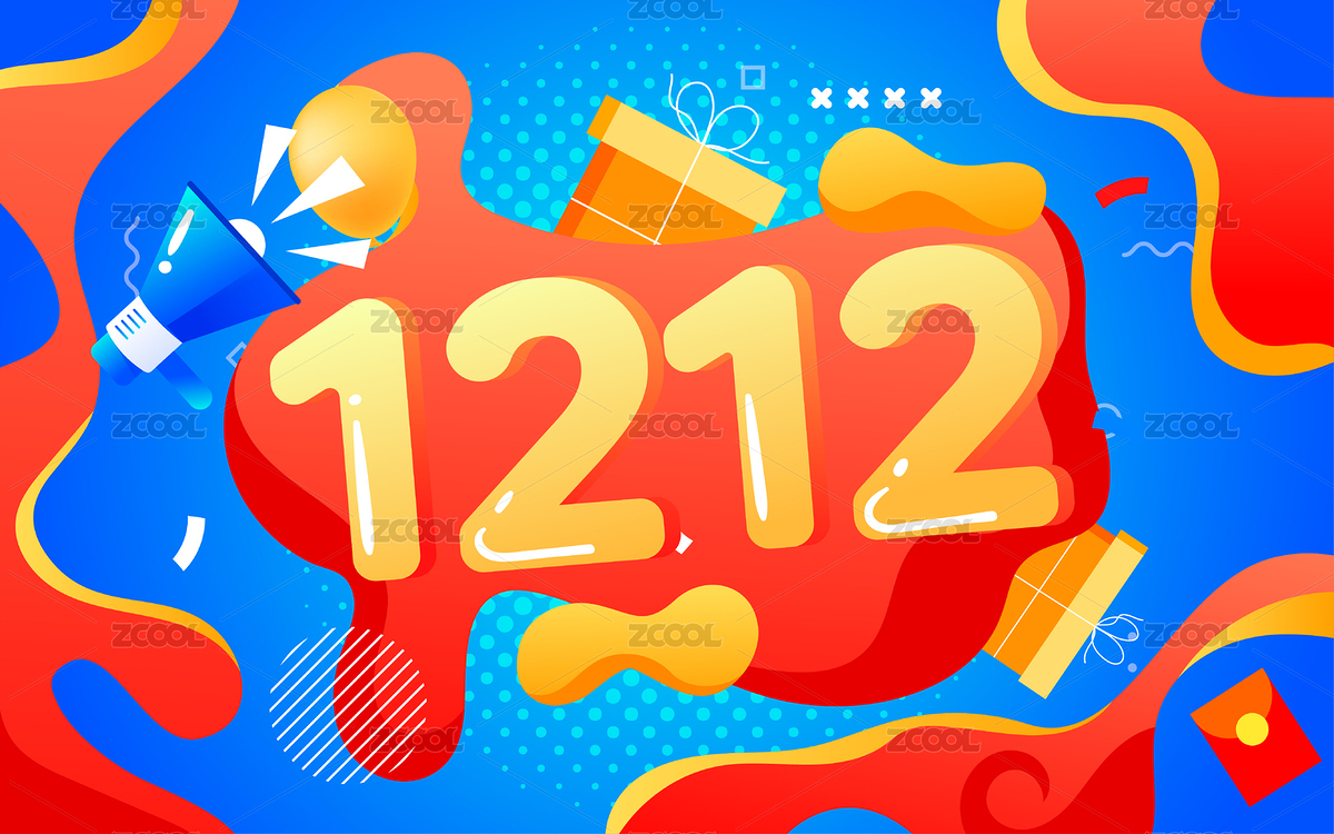 网购电商双十二购物狂欢节插画促销活动海报（主预览-8493423） - 未分类 - 站酷设计师熊伍_原创素材 - 站酷ZCOOL