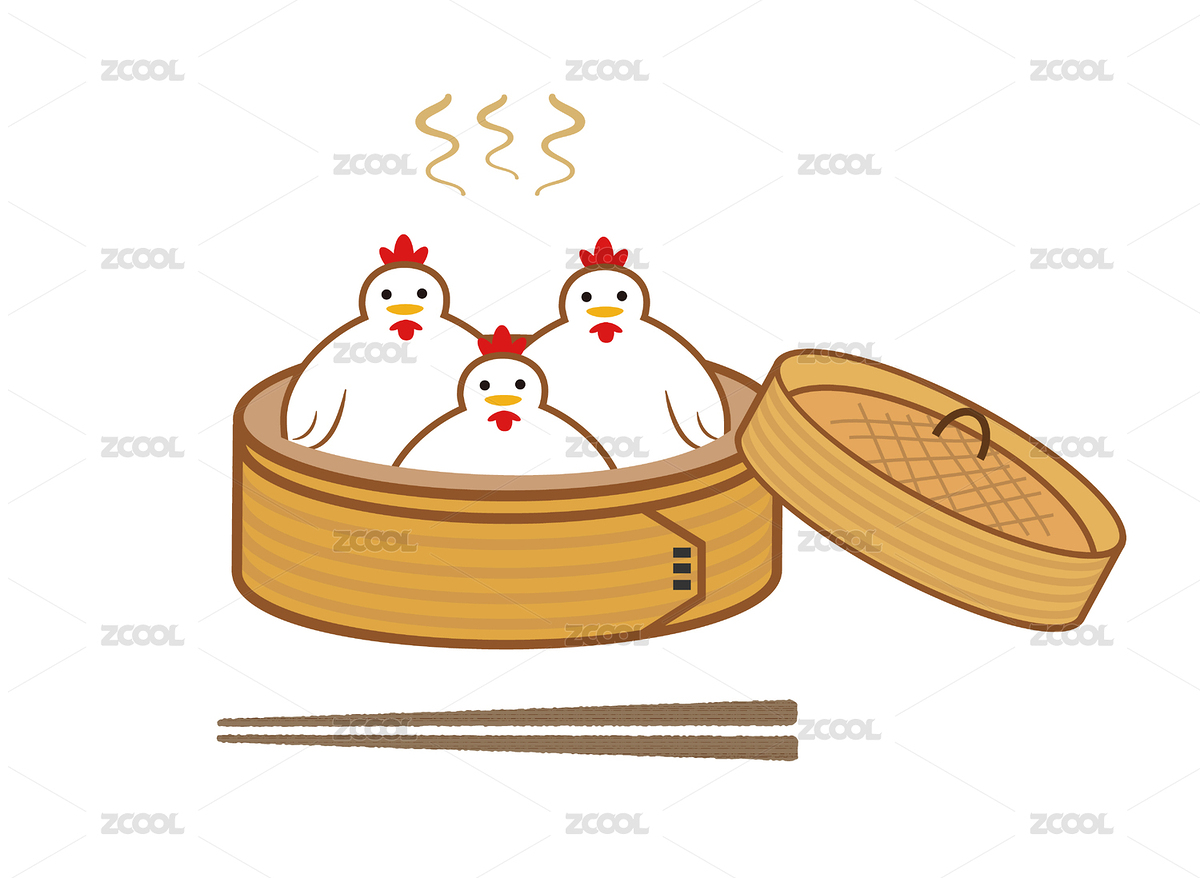 卡通画搞笑可爱的蒸笼上的鸡(2017干支)（主预览-7342213） - 未分类 - 站酷设计师suma_illustrator原创素材 - 站酷ZCOOL