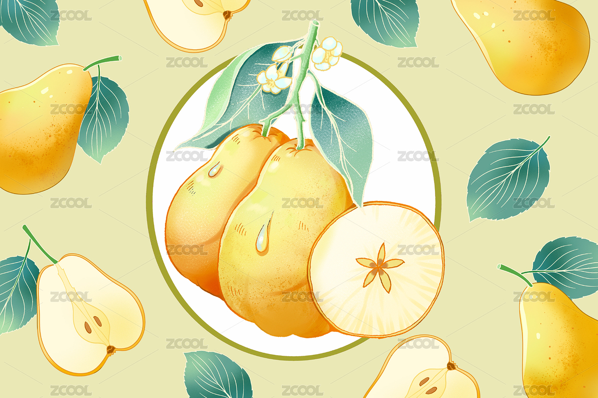 梨包装插画（主预览-4423260） - 未分类 - 站酷设计师灯灯登原创素材 - 站酷ZCOOL