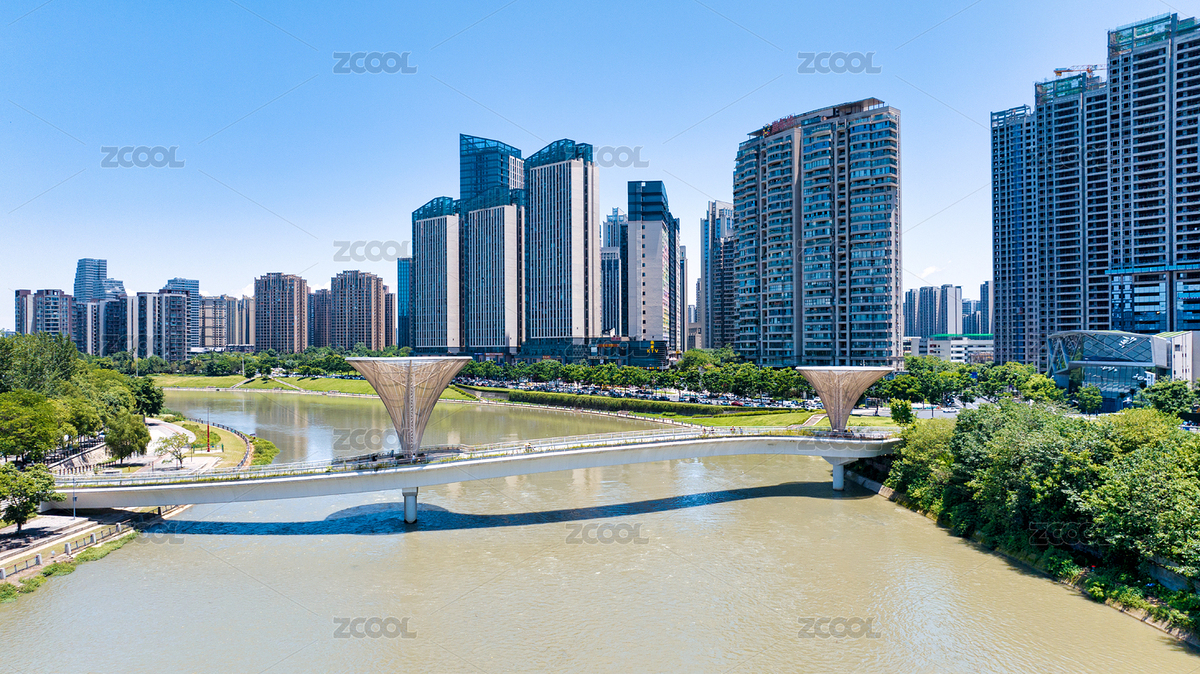 成都高新區(qū)老成仁路跨錦江人行天橋航拍（主預(yù)覽-7041065） - 未分類 - 站酷設(shè)計(jì)師攝影師慢速航班原創(chuàng)素材 - 站酷ZCOOL