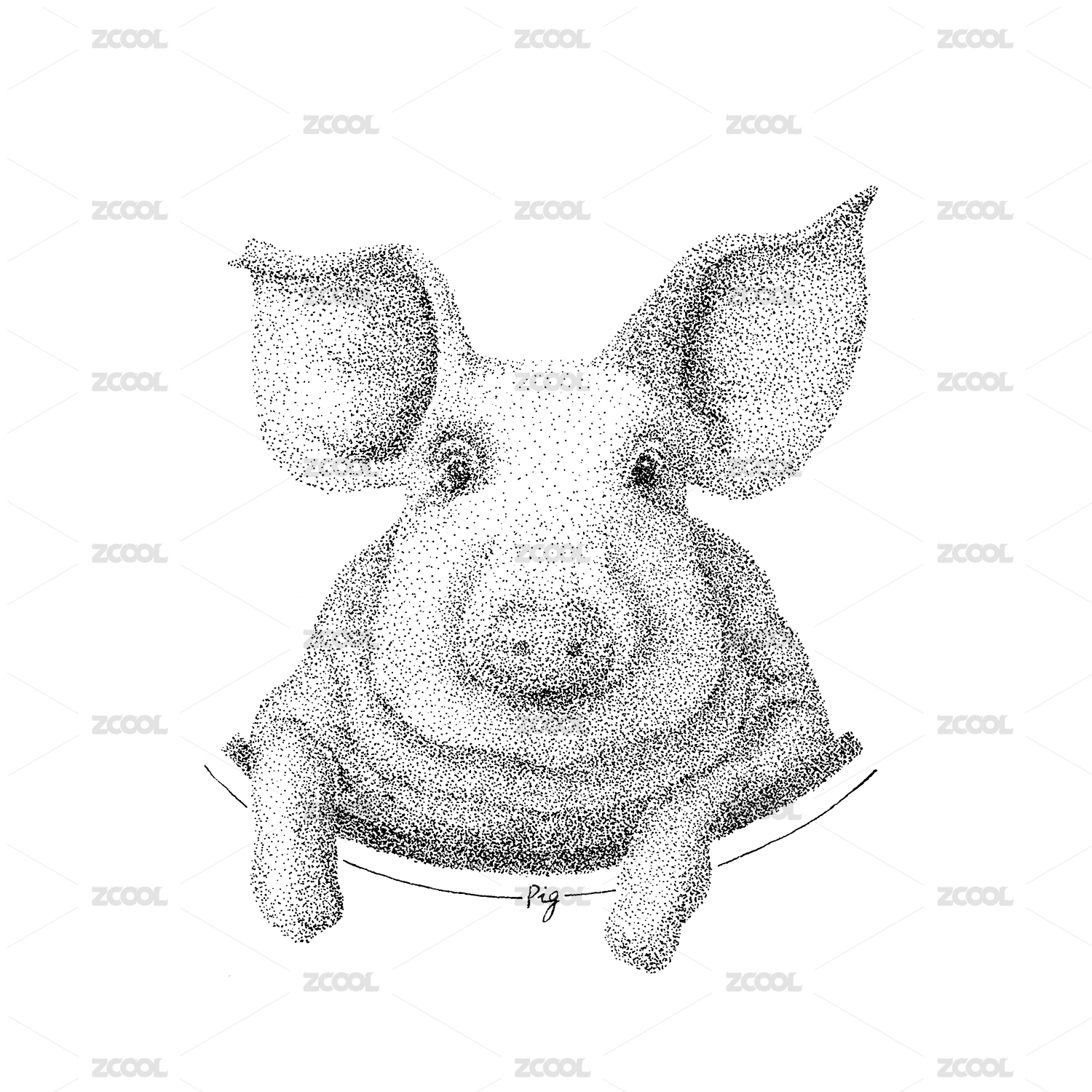 Animal illustration-pig