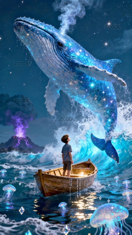 星空巨鯨夢(mèng)幻奇幻航海場(chǎng)景（主預(yù)覽-12667164） - 未分類 - 站酷設(shè)計(jì)師吉祥魚原創(chuàng)素材 - 站酷ZCOOL