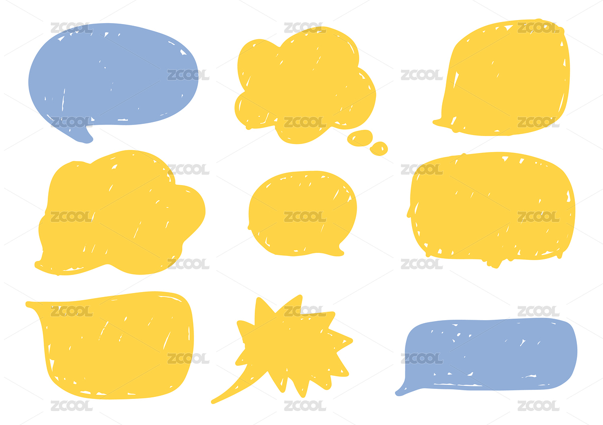 手繪彩色氣泡語音對話框矢量圖合集（主預覽-1597070） - 未分類 - 站酷設計師胡鍋拌飯原創(chuàng)素材 - 站酷ZCOOL