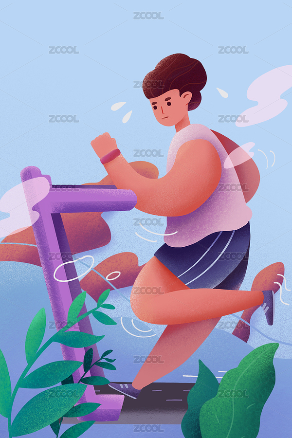 在跑步機(jī)上運(yùn)動(dòng)健身的男人（主預(yù)覽-7226247） - 未分類 - 站酷設(shè)計(jì)師麋鹿麋鹿__原創(chuàng)素材 - 站酷ZCOOL