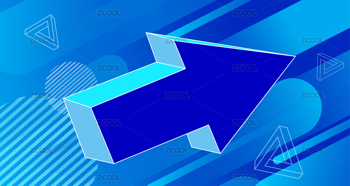 孟菲斯風格創(chuàng)意設(shè)計箭頭海報藍色（主預覽-8937930） - 未分類 - 站酷設(shè)計師chuangmei2008原創(chuàng)素材 - 站酷ZCOOL