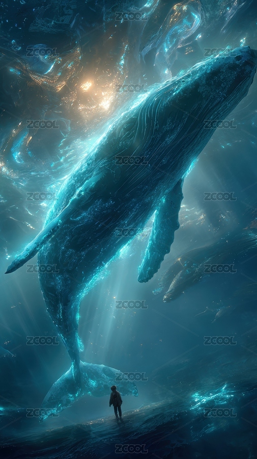 深海巨鯨與探索者（主預(yù)覽-11291569） - 未分類 - 站酷設(shè)計(jì)師紅星逐夢原創(chuàng)素材 - 站酷ZCOOL