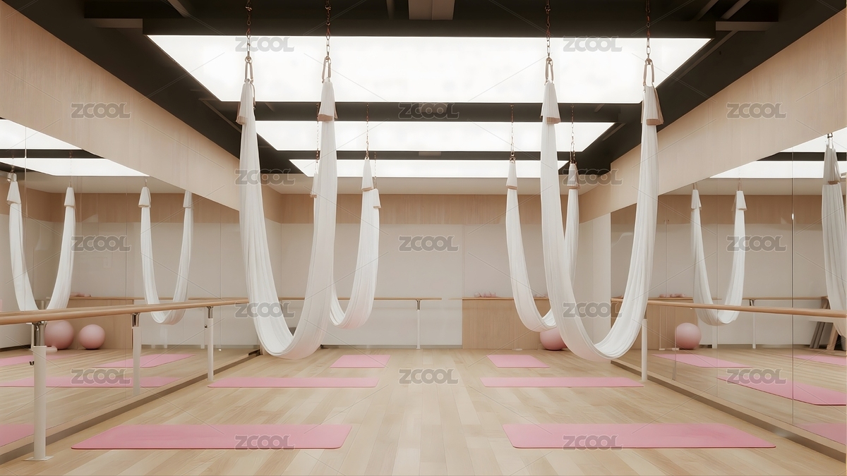 空中瑜伽教室內(nèi)部布置（主預覽-10747834） - 未分類 - 站酷設計師小裴同學2024原創(chuàng)素材 - 站酷ZCOOL