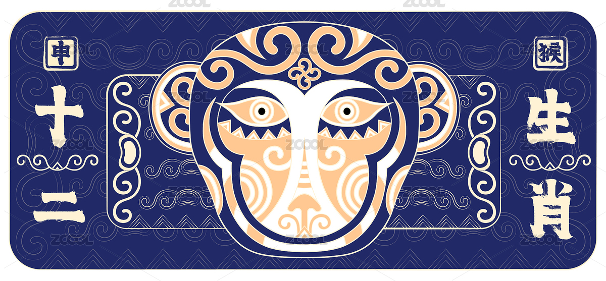 申猴十二生肖國(guó)潮金色傳統(tǒng)裝飾紋樣矢量插畫（主預(yù)覽-7319239） - 未分類 - 站酷設(shè)計(jì)師點(diǎn)暢原創(chuàng)素材 - 站酷ZCOOL