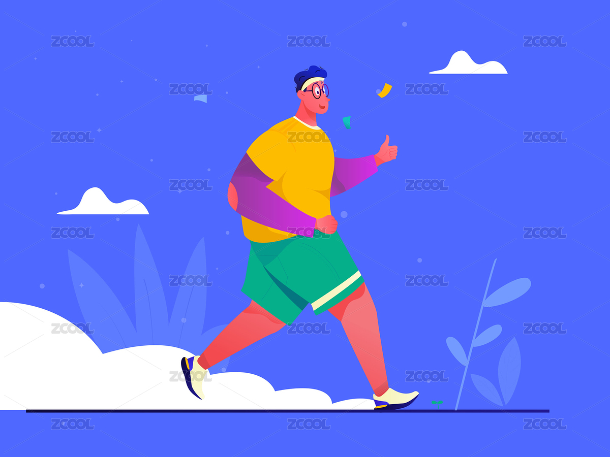 藍(lán)色版積極向上的晨跑男子快樂(lè)的跑步提高生活品質(zhì)（主預(yù)覽-8033423） - 未分類(lèi) - 站酷設(shè)計(jì)師黃色房子創(chuàng)意設(shè)計(jì)原創(chuàng)素材 - 站酷ZCOOL