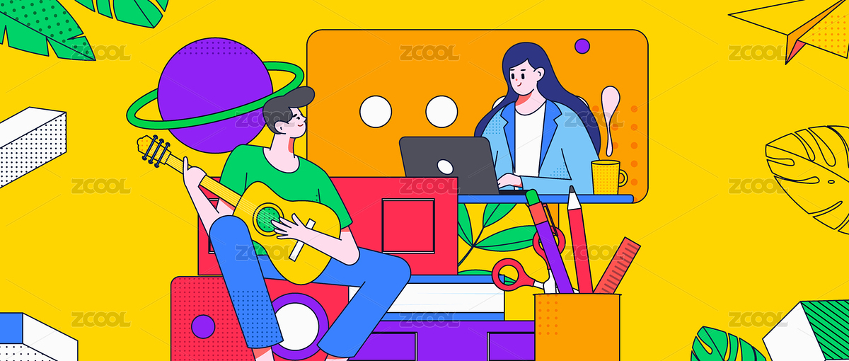 課程招生宣傳互聯(lián)網扁平矢量人物插畫（主預覽-7569258） - 未分類 - 站酷設計師MonkeyLuffy123原創(chuàng)素材 - 站酷ZCOOL