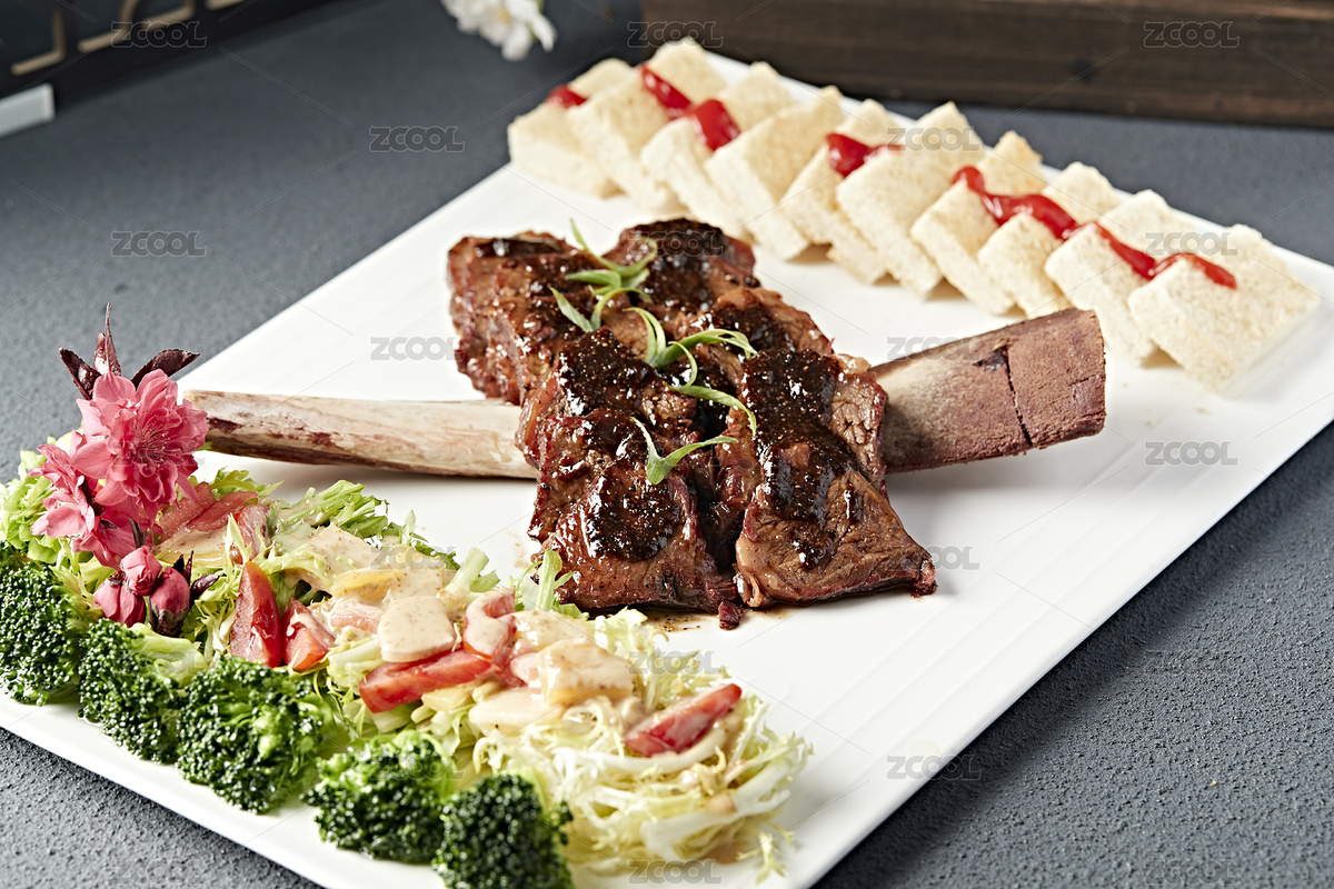 黑椒脫骨小牛排配時蔬沙拉烤饃片（主預覽-5884338） - 未分類 - 站酷設計師藍太陽TNT原創(chuàng)素材 - 站酷ZCOOL