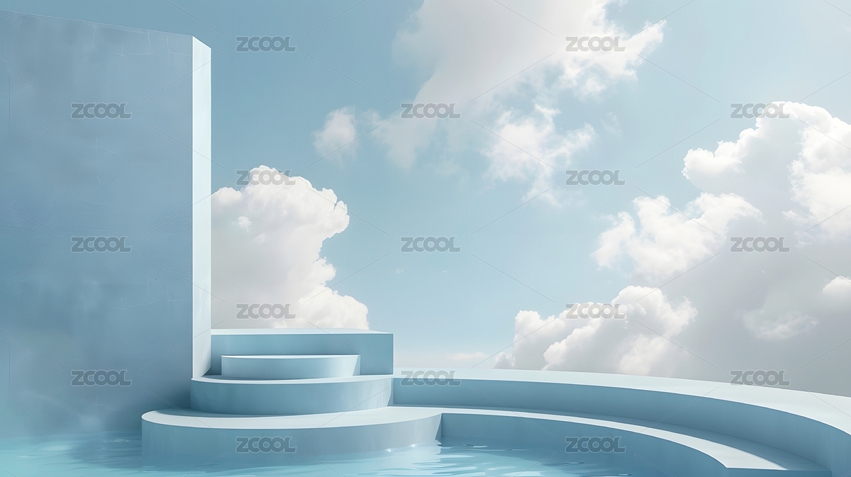 3D天空上的露天臺階場景（主預(yù)覽-1258974） - 未分類 - 站酷設(shè)計師Mocting原創(chuàng)素材 - 站酷ZCOOL