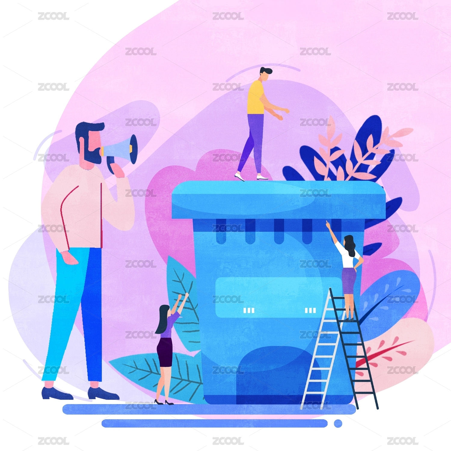 商务合作网页UI插画素材扁平元素插图