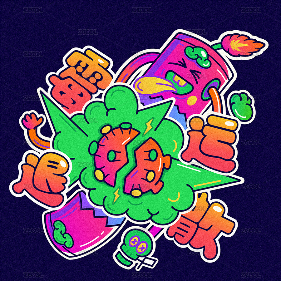 春节趣味贴纸（主预览-7304890） - 未分类 - 站酷设计师东奇_艰难打工版原创素材 - 站酷ZCOOL